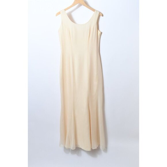 Watters Ivory Bridal Wedding Dress Gown Full Length Sleeveless Silk Sz 10 READ - Picture 1 of 15